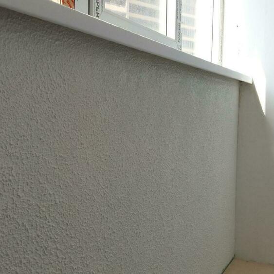 Декоративная штукатурка с эффектом “шуба” на балконе